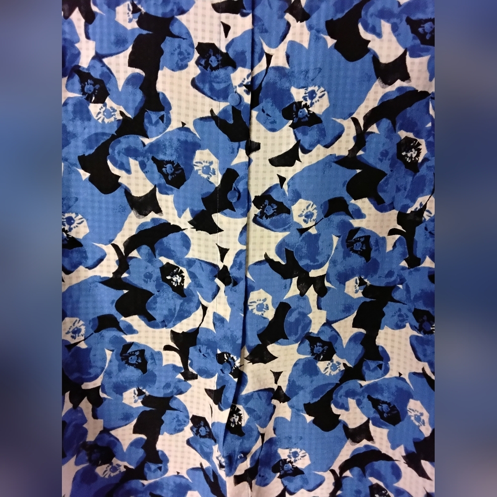 Who What Wear Blue and White Boxy Blouse with Peter Pan Collar - Picture 7 of 8